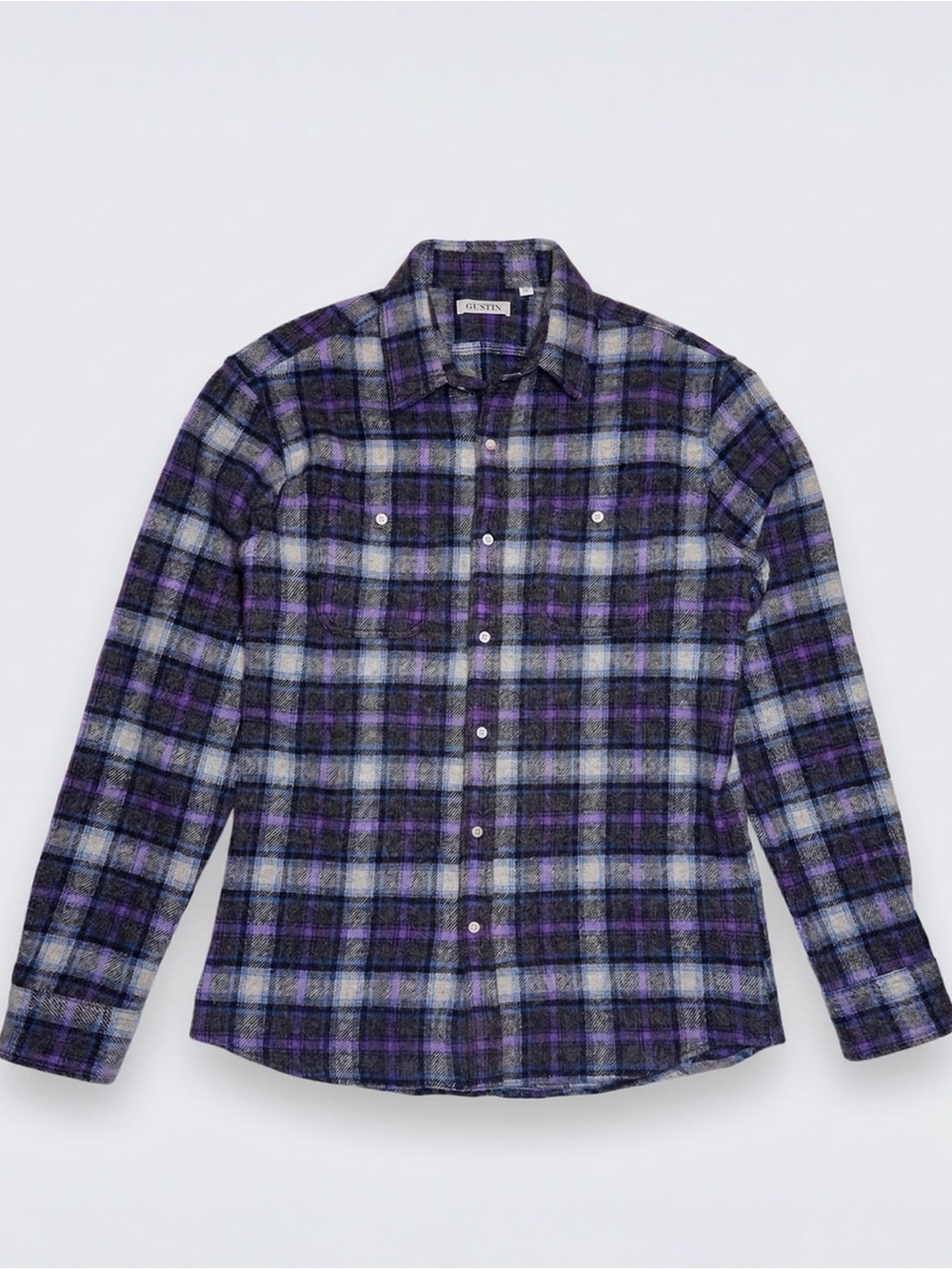 Gustin #1008 Purple Haze Wool Alpaca Plaid Shirt L Rare USA Made NWOT